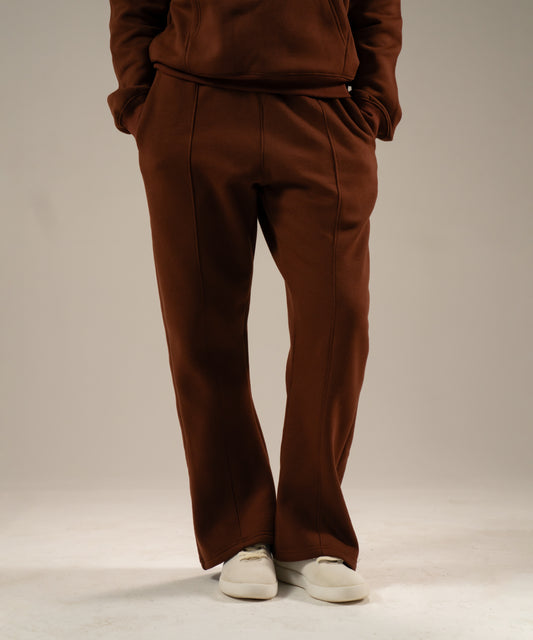 WIDE LEG SWEATPANTS - COCOA