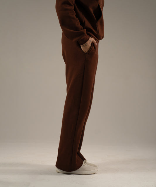 WIDE LEG SWEATPANTS - COCOA