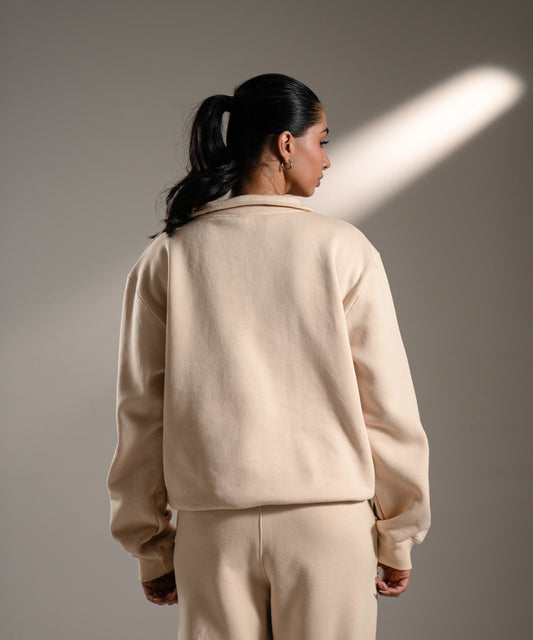 HALF-ZIP SWEATSHIRT - BUTTERCREAM