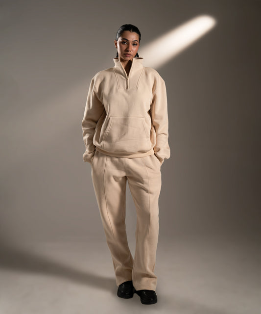 HALF-ZIP SWEATSUIT - BUTTERCREAM