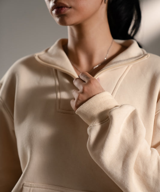 HALF-ZIP SWEATSUIT - BUTTERCREAM