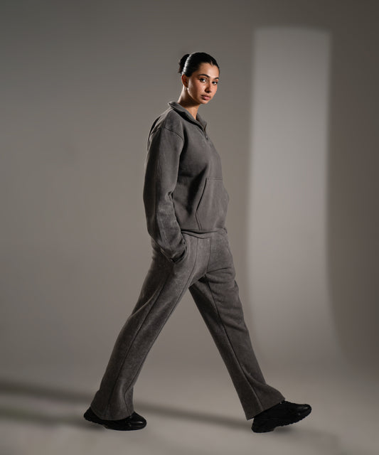 WIDE LEG SWEATPANTS - SMOKE