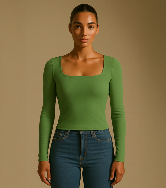 SQUARE NECKLINE T-SHIRT - MEADOWS